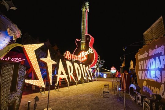 Las Vegas Night Flight by Helicopter with Neon Museum Admission